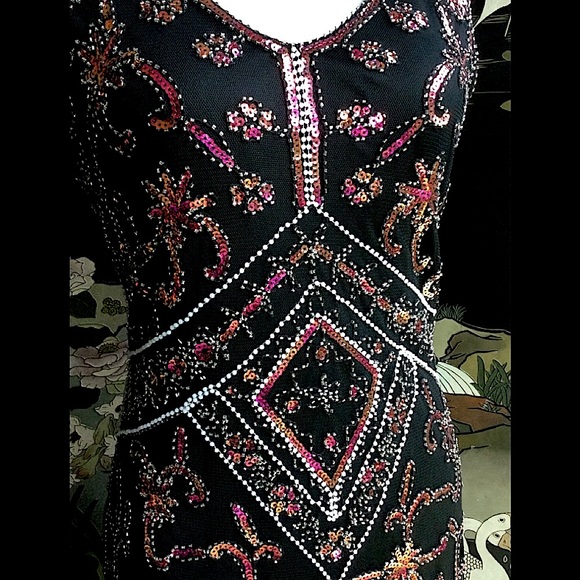 Retro Sequined Maxi Formal Gown B11 - Picture 5 of 12